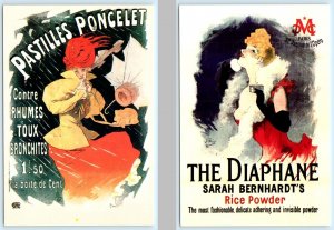 2 Postcards JULES CHERET ~ Repro Poster Style ART NOUVEAU Advertising 4x6