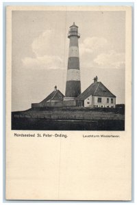 c1910 Leuchtturm Westerhever Nordseebad St. Peter-Ording Germany Postcard