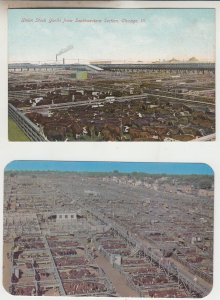 P2968, 2 old postcards livestock union stock yards chicago,nebraska collection