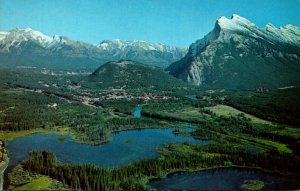 Canada The Canadian Rockies Aerial View Of Mount Rundle