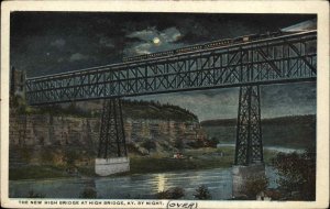 High Bridge KY Kentucky New High Bridge Night Scene c1900-20s Vintage Postcard