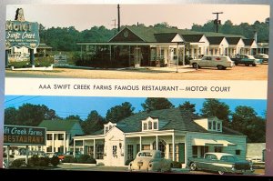 Vintage Postcard 1952 Swift Creek Farms Famous Restaurant, Petersburg, VA