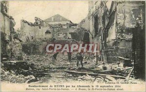 Old Postcard Bombing of Reims by the Germans September 19, 1914