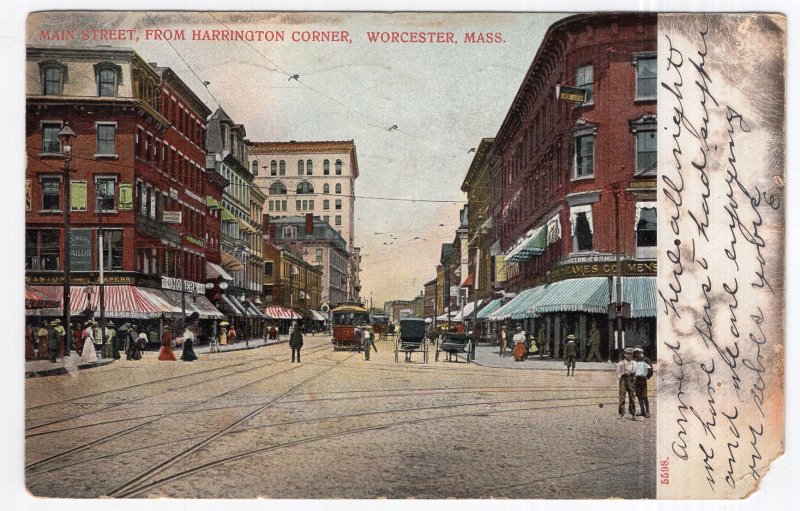 Worcester, Mass, Main Street, From Harrington Corner