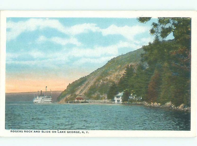 W-border LAKE SCENE Adirondacks - Lake George New York NY AE4663