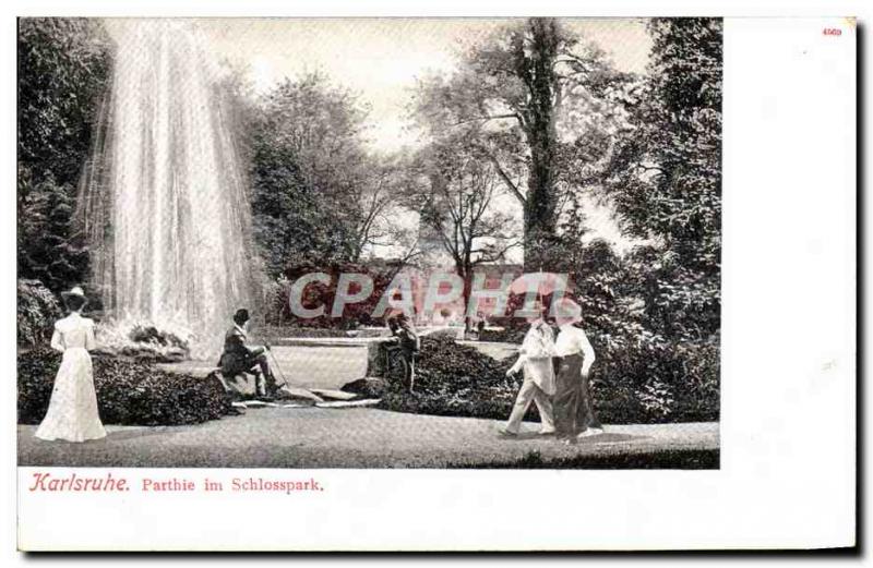 Old Postcard Karlsruhe Parthia im Schlosspark