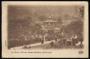 The Band, Princes Street Gardens, Edinburgh. PW & M Vello. 1906 Edinburgh cancel