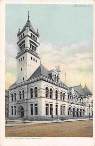 Post Office Worcester Massachusetts 1910c Phostint postcard