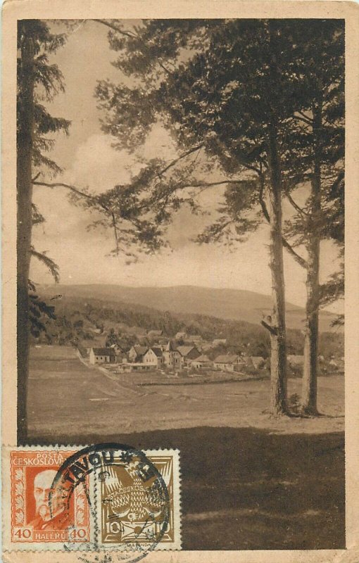 Czech Republic Pec pod Cerchovem TCV stamps vintage postcard