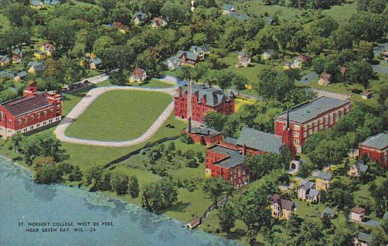 Wisconsin West De Pere Aerial View Norbert College Near Green Bay