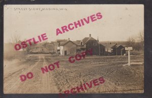 Medina WISCONSIN RPPC c1910 MAIN STREET nr Waterloo Madison Lake Mills WI KB