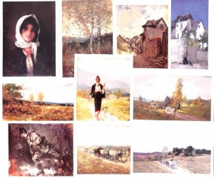 Romanian painter Nicolae Grigorescu lot of 10 fine art postcards 2007