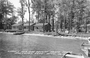 Leach's Nor Bay Resort North Shore, Real Photo Houghton MI 