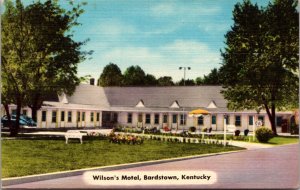 Linen Postcard Wilson's Motel in Bardstown, Kentucky