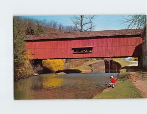 Postcard Uhlerstown Covered Bridge and Delaware Canal, Uhlerstown, Pennsylvania 