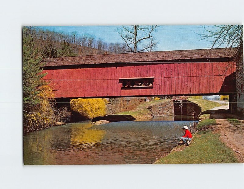 Postcard Uhlerstown Covered Bridge and Delaware Canal, Uhlerstown, Pennsylvania