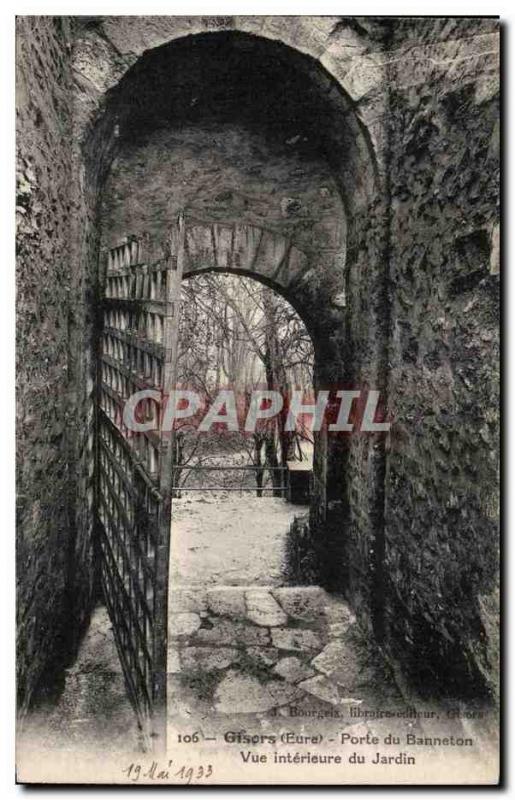 Postcard Gisors Old Gate Banneton Inside view of the garden