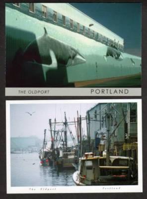 ME Lot 2 Bath Iron Works Boats PORTLAND MAINE Postcards