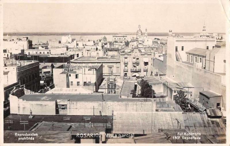 Rosario Argentina Vista Parcial Birds Eye View Real Photo Postcard J79366