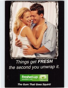 Postcard Things get Fresh the second you unwrap it, Freshen-up, Spearmint Gum