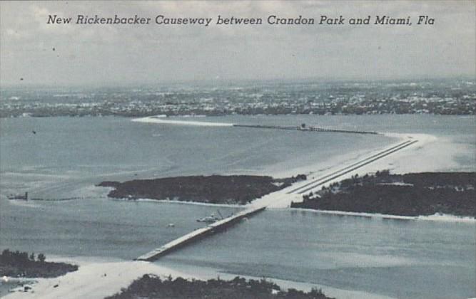 Florida New Rickenbacker Causeway Between Crandon Park and Miami