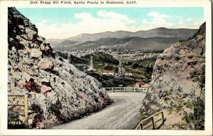 View Overlooking Oak Ridge Oil Field, Santa Paul CA Vintage Postcard R13