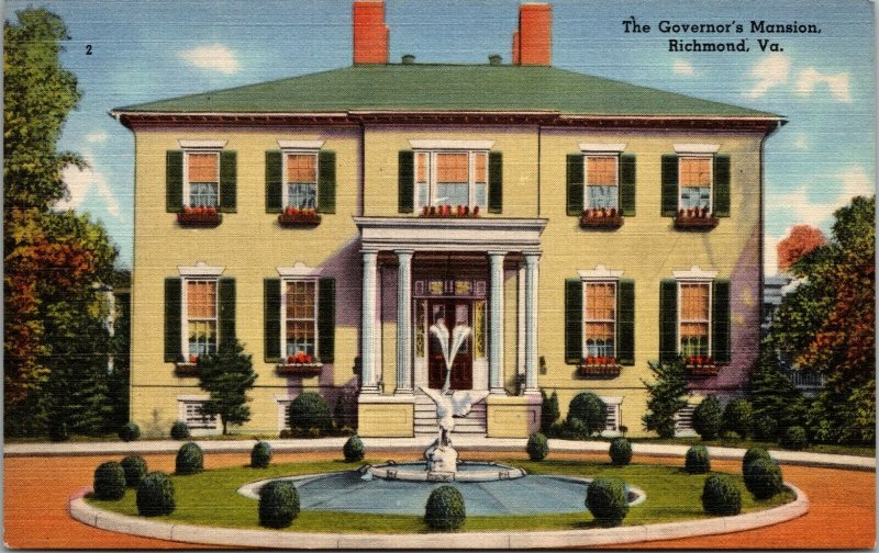 Lot of 6 : Virginia Richmond VA Linen Church mansion museum Postcards 