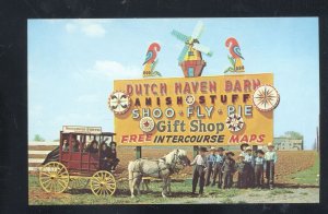 INTERCOURSE PA SOUDERSBURG PENNSYLVANIA DUTCH HAVEN BARN ADVERTISING POSTCARD