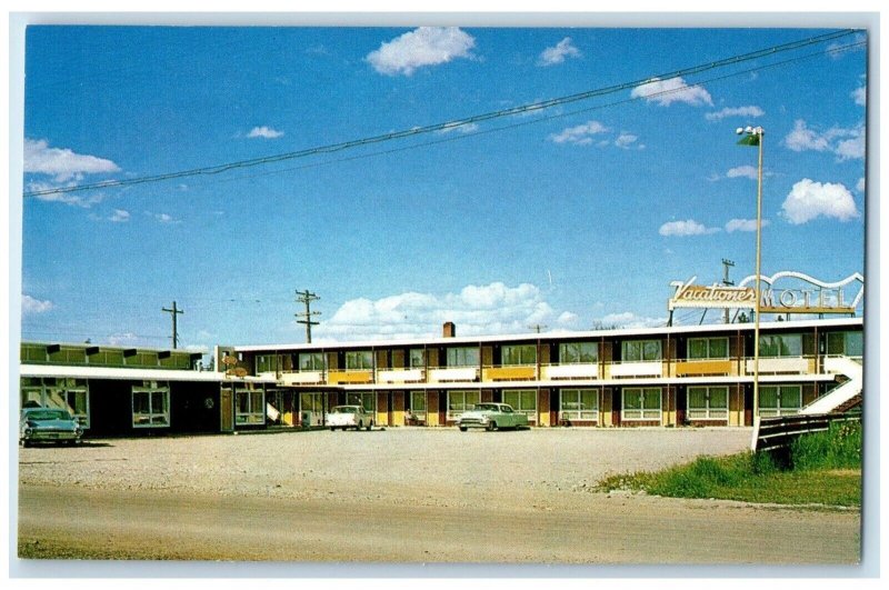 c1960's Vacationer Motel Roadside Cars Kalispell Montana MT Vintage Postcard