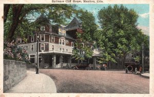 Vintage Postcard Entrance Cliff House Main Old Part Hotel Manitou Colorado CO