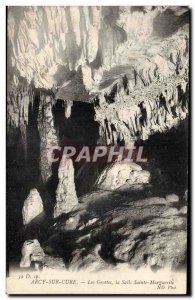 Old Postcard Arcy sur Cure caves Holy Daisy room