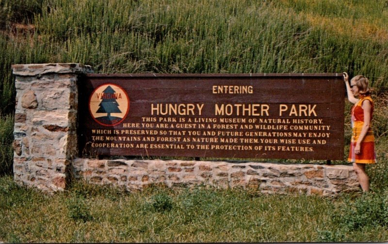 Virginia Marion Entering Hungry Mother State Park Welcome Sign