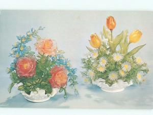 Pre-1980 This Is A Postcard ROSE ARRAY TRAYS BY NATIONAL HANDCRAFT AC7281