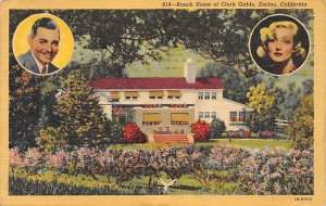 Ranch Home of Clark Gable Encino, California USA View Postcard Backing 