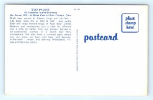 Postcard OH Port Clinton Beer Palace Catawba Island Entrance Bar Interior I10