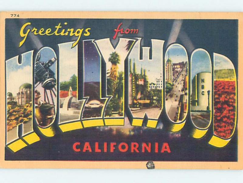 Linen BIG LARGE LETTERS Los Angeles - Hollywood California CA ho4515-22