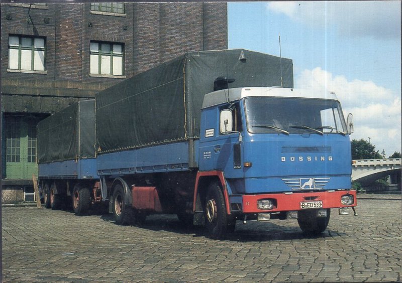 Vintage Trucks on Postcards GERMANY 1969 BUSSING BS 16.240, 240 PS, 6 Zylinder