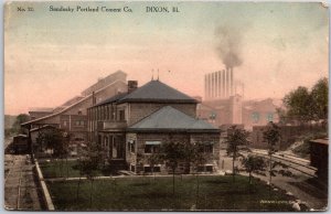 Sandusky Portland Cement Company Dixon Illinois IL Building Grounds Postcard