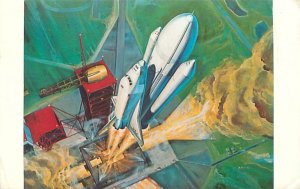 Kennedy Space Center,  Florida Artist Concept of Space Shuttle Lift Off Chrome