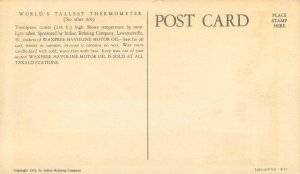 1933 Chicago Expo Thermometer Night View Indian Refining Co Postcard