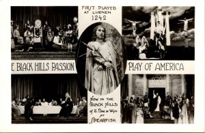 RPPC Black Hills Passion Play Multi View Jesus South Dakota Real Photo Postcard