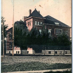 c1910s Stuart, IA High School Color Litho Photo Postcard Antique Pub Rexall A115