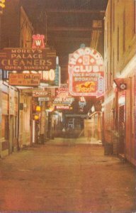 Neon Signs RENO Harold's Club DOUGLAS ALLEY Morey's c1950s Rare Vintage Postcard