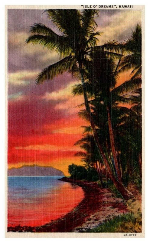 The beauty of Hawaiian sunsets Isle o Dreams Hawaii Postcard