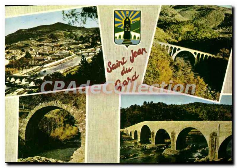 Modern Postcard Saint Jean Du Gard Vue Generale Pont Des Abarines