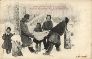 russia, Khabarovsk Krai, Amur, Native Nivkh Gilyak Offering Dog (1904) Postcard