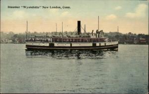 New London CT Steamer Wyandotte c1910 Postcard