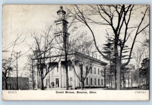 1909 Kenton Ohio OH Vintage Postcard Court House Exterior View Building Posted