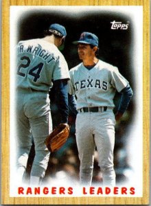 1987 Topps Baseball Card '86 Team Leaders Texas Rangers sk3486