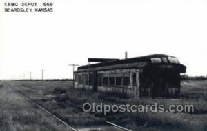 CBBQ Depot, Beardsley, KS, Kansas, USA Kodak Real Photo Paper Train Railroad ...